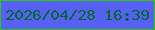 文字の大きさ：4、枠の色：2cca08、背景の色：5860f3、文字の色：006a2e 無料ブログパーツのブログ時計