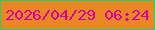 文字の大きさ：2、枠の色：2ccb6e、背景の色：ea8725、文字の色：d701a2 無料ブログパーツのブログ時計