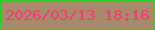 文字の大きさ：3、枠の色：2ccd26、背景の色：a78a69、文字の色：f53b78 無料ブログパーツのブログ時計