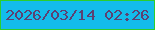 文字の大きさ：2、枠の色：2cce2c、背景の色：13bceb、文字の色：5c4172 無料ブログパーツのブログ時計