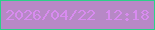 文字の大きさ：4、枠の色：2ccf89、背景の色：b788c6、文字の色：d88bef 無料ブログパーツのブログ時計
