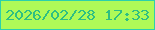 文字の大きさ：2、枠の色：2cd0ac、背景の色：affa58、文字の色：2ebf82 無料ブログパーツのブログ時計