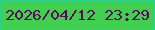 文字の大きさ：3、枠の色：2cd293、背景の色：41cf4f、文字の色：5b075d 無料ブログパーツのブログ時計
