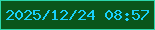 文字の大きさ：3、枠の色：2cd6ac、背景の色：0a561b、文字の色：18d1fb 無料ブログパーツのブログ時計