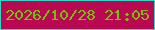 文字の大きさ：5、枠の色：2cd9c5、背景の色：b90752、文字の色：73c402 無料ブログパーツのブログ時計