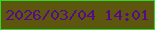 文字の大きさ：3、枠の色：2cda27、背景の色：5c560f、文字の色：560a84 無料ブログパーツのブログ時計