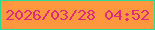 文字の大きさ：3、枠の色：2cdb93、背景の色：fd983f、文字の色：e02c79 無料ブログパーツのブログ時計