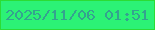 文字の大きさ：4、枠の色：2cdc35、背景の色：2cf276、文字の色：34a38f 無料ブログパーツのブログ時計