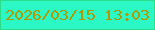文字の大きさ：4、枠の色：2cdc88、背景の色：2bf8c5、文字の色：af9806 無料ブログパーツのブログ時計