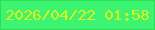 文字の大きさ：4、枠の色：2ce056、背景の色：3cf472、文字の色：daf11d 無料ブログパーツのブログ時計