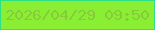 文字の大きさ：2、枠の色：2ce087、背景の色：8aee32、文字の色：85cb3c 無料ブログパーツのブログ時計