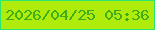文字の大きさ：5、枠の色：2ce474、背景の色：afec0c、文字の色：41ac1a 無料ブログパーツのブログ時計