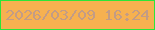 文字の大きさ：1、枠の色：2ce538、背景の色：f6b150、文字の色：c39c85 無料ブログパーツのブログ時計