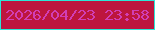 文字の大きさ：3、枠の色：2ce6d6、背景の色：bd153e、文字の色：d13eb5 無料ブログパーツのブログ時計