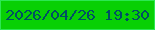 文字の大きさ：4、枠の色：2ce752、背景の色：08d004、文字の色：005063 無料ブログパーツのブログ時計