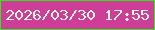 文字の大きさ：5、枠の色：2ceb14、背景の色：ce3d98、文字の色：f4f6dc 無料ブログパーツのブログ時計