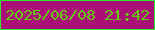 文字の大きさ：2、枠の色：2ceb2d、背景の色：a90f77、文字の色：66cb10 無料ブログパーツのブログ時計