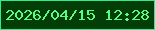 文字の大きさ：1、枠の色：2ced90、背景の色：033e08、文字の色：55ff81 無料ブログパーツのブログ時計