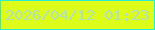 文字の大きさ：4、枠の色：2cedd2、背景の色：ddfc1a、文字の色：afe1bf 無料ブログパーツのブログ時計