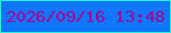 文字の大きさ：5、枠の色：2cefd4、背景の色：0d76fa、文字の色：a40095 無料ブログパーツのブログ時計