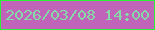 文字の大きさ：4、枠の色：2cf235、背景の色：bf64b9、文字の色：85daa7 無料ブログパーツのブログ時計