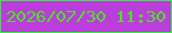 文字の大きさ：5、枠の色：2cf335、背景の色：bb3ddb、文字の色：48e71b 無料ブログパーツのブログ時計