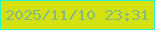 文字の大きさ：2、枠の色：2cf4c9、背景の色：d4e212、文字の色：83bb85 無料ブログパーツのブログ時計