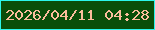 文字の大きさ：2、枠の色：2cf5ed、背景の色：0a4e0a、文字の色：fbbd9c 無料ブログパーツのブログ時計