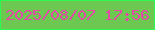 文字の大きさ：4、枠の色：2cfa53、背景の色：6dc851、文字の色：e549a7 無料ブログパーツのブログ時計