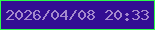 文字の大きさ：1、枠の色：2cfb4a、背景の色：330e92、文字の色：a488cd 無料ブログパーツのブログ時計