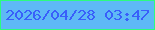 文字の大きさ：3、枠の色：2cfc7f、背景の色：5eb9f6、文字の色：395ffa 無料ブログパーツのブログ時計