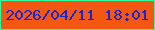 文字の大きさ：5、枠の色：2cfe9e、背景の色：f35712、文字の色：1925ce 無料ブログパーツのブログ時計