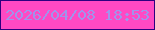 文字の大きさ：1、枠の色：2d007f、背景の色：ff49c3、文字の色：a193ec 無料ブログパーツのブログ時計