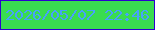 文字の大きさ：4、枠の色：2d00cf、背景の色：39dc50、文字の色：47a1fb 無料ブログパーツのブログ時計