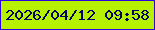 文字の大きさ：1、枠の色：2d03e0、背景の色：b6f100、文字の色：040361 無料ブログパーツのブログ時計