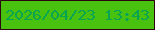 文字の大きさ：1、枠の色：2d0411、背景の色：49c20f、文字の色：08a452 無料ブログパーツのブログ時計