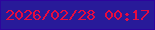 文字の大きさ：1、枠の色：2d049d、背景の色：281a99、文字の色：e60b40 無料ブログパーツのブログ時計