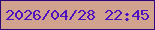 文字の大きさ：5、枠の色：2d0578、背景の色：d1a28d、文字の色：4d11bf 無料ブログパーツのブログ時計