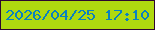 文字の大きさ：2、枠の色：2d0630、背景の色：afd90f、文字の色：0a81bf 無料ブログパーツのブログ時計