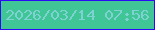 文字の大きさ：5、枠の色：2d07f7、背景の色：3fc596、文字の色：7ed2d1 無料ブログパーツのブログ時計
