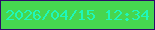 文字の大きさ：3、枠の色：2d0969、背景の色：46d650、文字の色：1ff7bb 無料ブログパーツのブログ時計