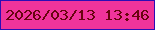文字の大きさ：1、枠の色：2d0db5、背景の色：f0349b、文字の色：68050f 無料ブログパーツのブログ時計