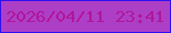 文字の大きさ：1、枠の色：2d10f4、背景の色：ad3fc6、文字の色：b11599 無料ブログパーツのブログ時計