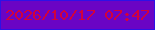 文字の大きさ：5、枠の色：2d11e6、背景の色：6a04c4、文字の色：d2013c 無料ブログパーツのブログ時計