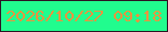 文字の大きさ：3、枠の色：2d1324、背景の色：21fc8e、文字の色：e7953f 無料ブログパーツのブログ時計