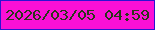 文字の大きさ：2、枠の色：2d13d1、背景の色：fb10d6、文字の色：2c361b 無料ブログパーツのブログ時計