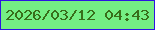 文字の大きさ：5、枠の色：2d14e2、背景の色：74ee84、文字の色：386e1a 無料ブログパーツのブログ時計