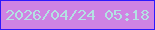 文字の大きさ：1、枠の色：2d19fd、背景の色：cf83e3、文字の色：b3e1e2 無料ブログパーツのブログ時計