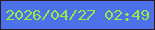 文字の大きさ：4、枠の色：2d1b26、背景の色：4c71e8、文字の色：94e948 無料ブログパーツのブログ時計