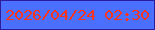 文字の大きさ：4、枠の色：2d1c9e、背景の色：4b6fff、文字の色：fe331d 無料ブログパーツのブログ時計